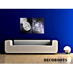 tableau design tête femme à lenvers espace cosmos galaxie étoile décoration contemporaine