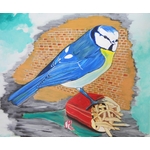tableau art artiste contemporain peinture design nature mésange oiseau