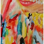 dessin artiste indienne multicolore fusain pastel aquarelle zoom 2