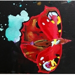 tableau art contemporain listen me cris femme tache peinture 2019 multicolore