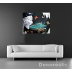 tableau art contemporain visage femme cri tacje multicolore