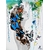 tableau art design femme tache peinture multicolore papillon nue printemps