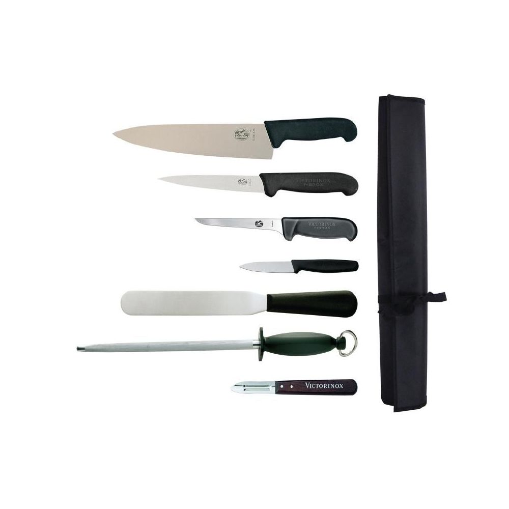 Ensemble de couteaux Victorinox Hygiplas et Vogue avec couteau chef 21,5cm et étui
