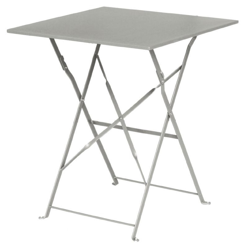 Table de terrasse carrée en acier Bolero grise 600mm