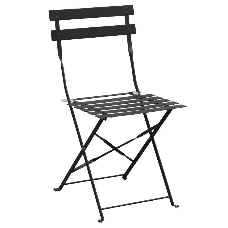 Chaises de terrasse en acier Bolero noires