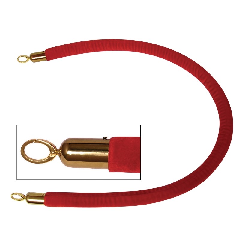 Cordon rouge embout laiton pour poteau d'accueil Bolero -cashotel