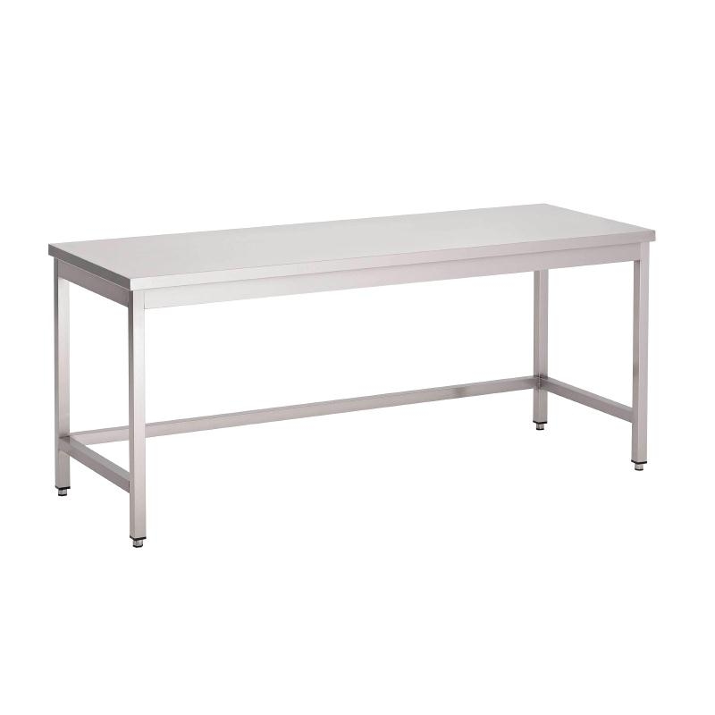 Table inox sans étagère basse avec dosseret Gastro M 2000 x 700 x 850mm