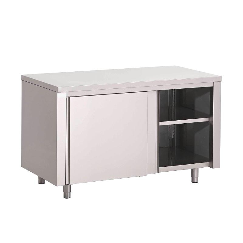 Table armoire inox avec portes coulissantes Gastro M 1800 x 700 x 850mm