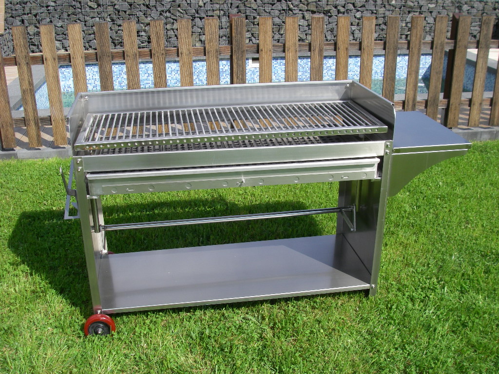 Barbecue professionnel 89cm en acier inoxydable gril à charbon en acier inoxydable