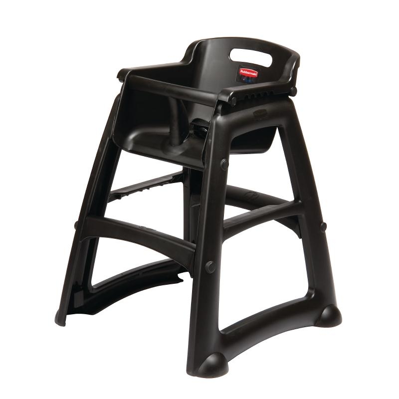 Chaise haute très robuste noire Rubbermaid