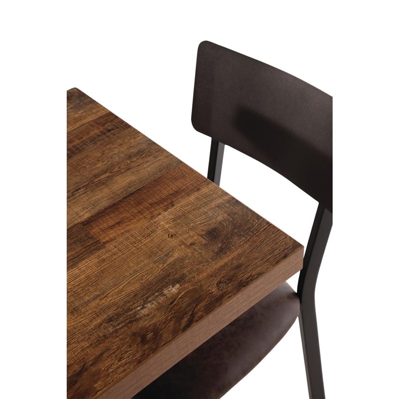 BOLERO - Plateau de table rond 60 cm effet bois vieilli 
