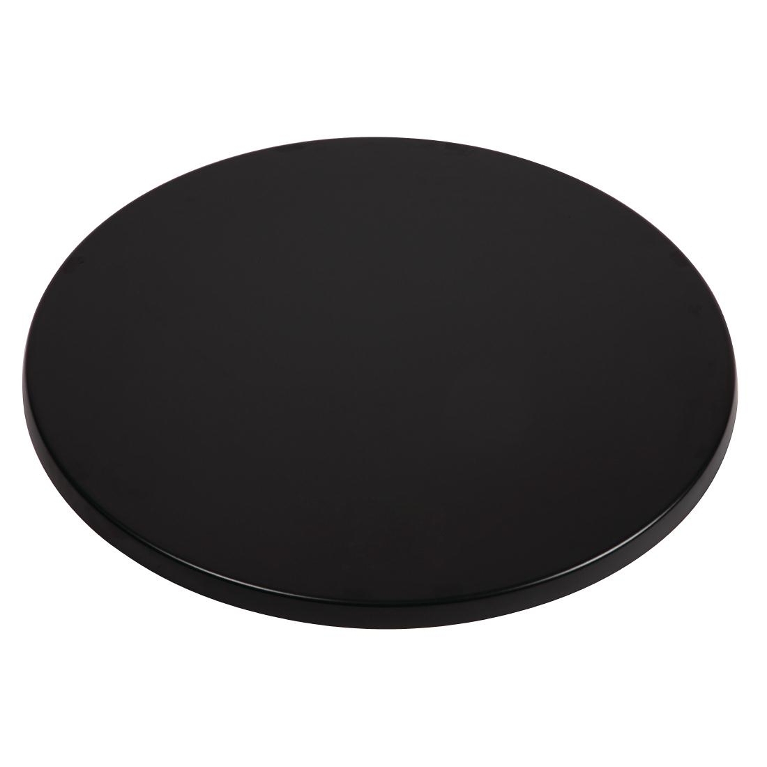 Plateau de table rond Werzalit noir 800mm