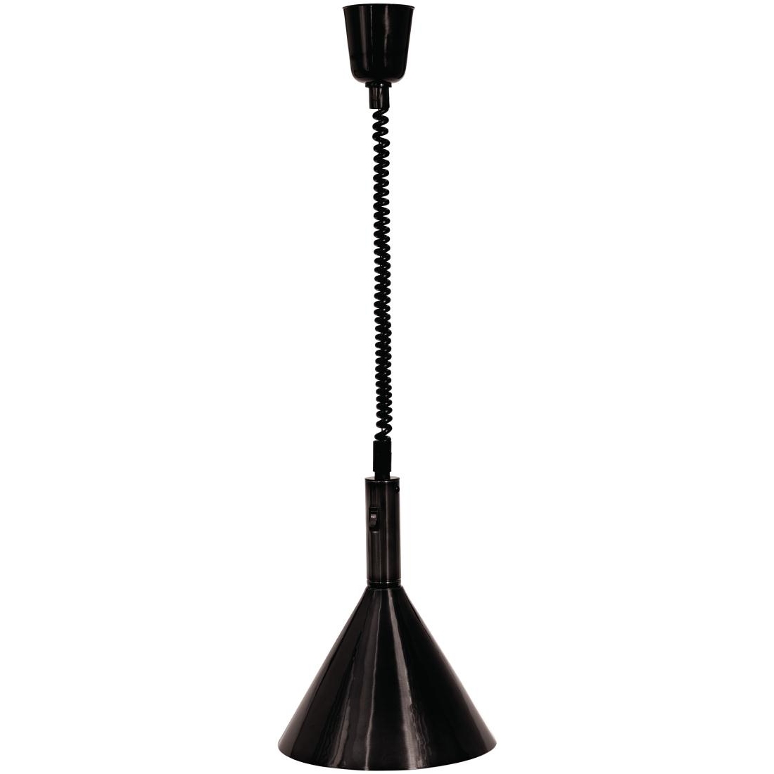 Lampe chauffante rétractable conique noire