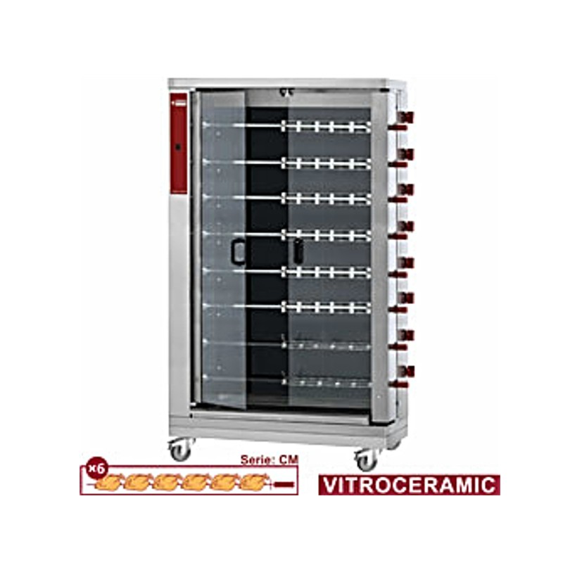 Rôtissoire verticale électrique 6 broches 36 poulets 630 EKO