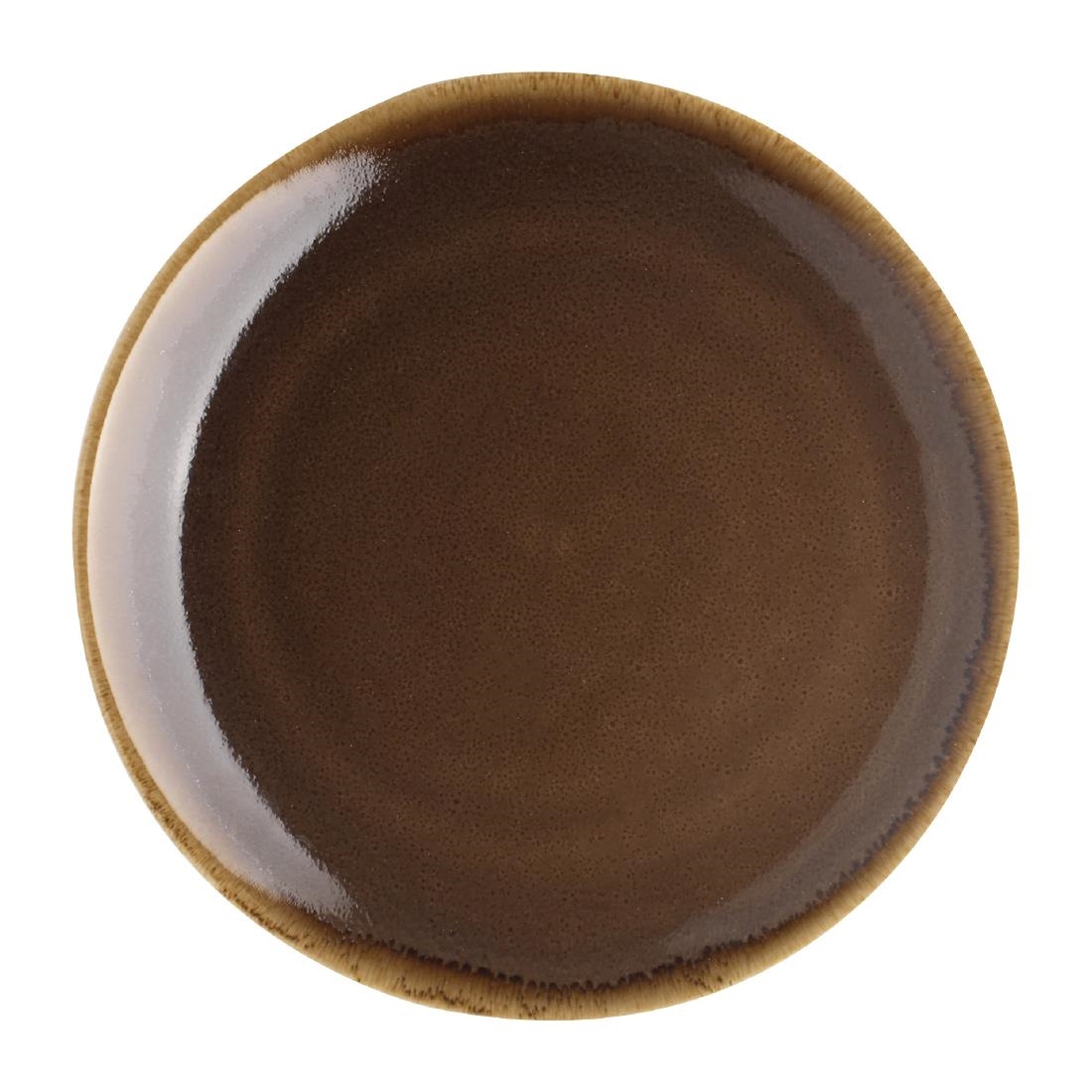 Assiette plate ronde couleur écorce Kiln Olympia 230mm lot de 6