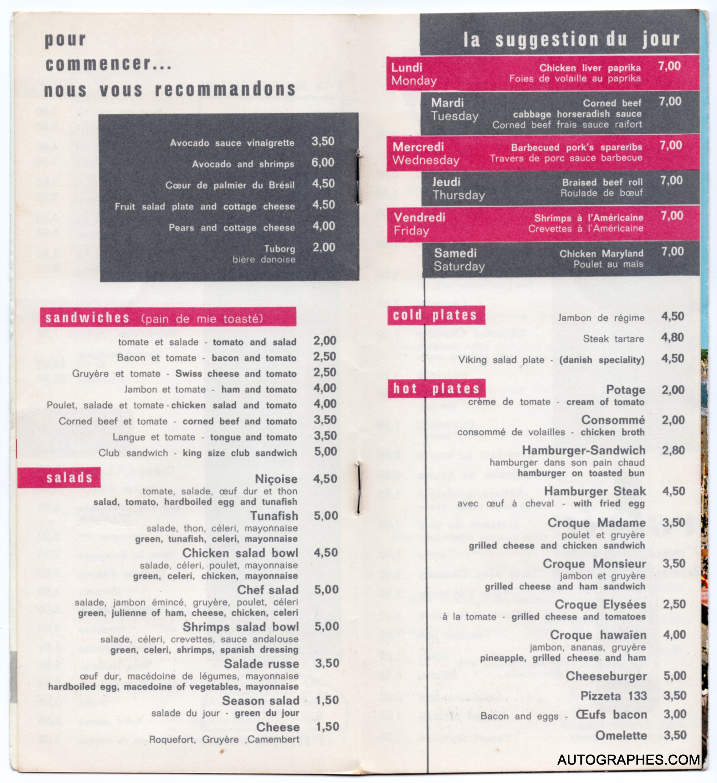 carte-menu-drugstore-publicis-dedicace-autographe-alain-delon-2