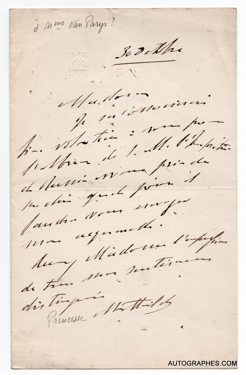 lettre-autographe-signee-princesse-mathilde-bonaparte