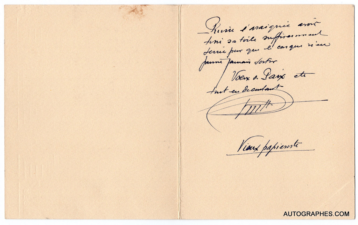 Raymond Barre (1924-2007) - Carte de voeux signée + Photo - 2000 by