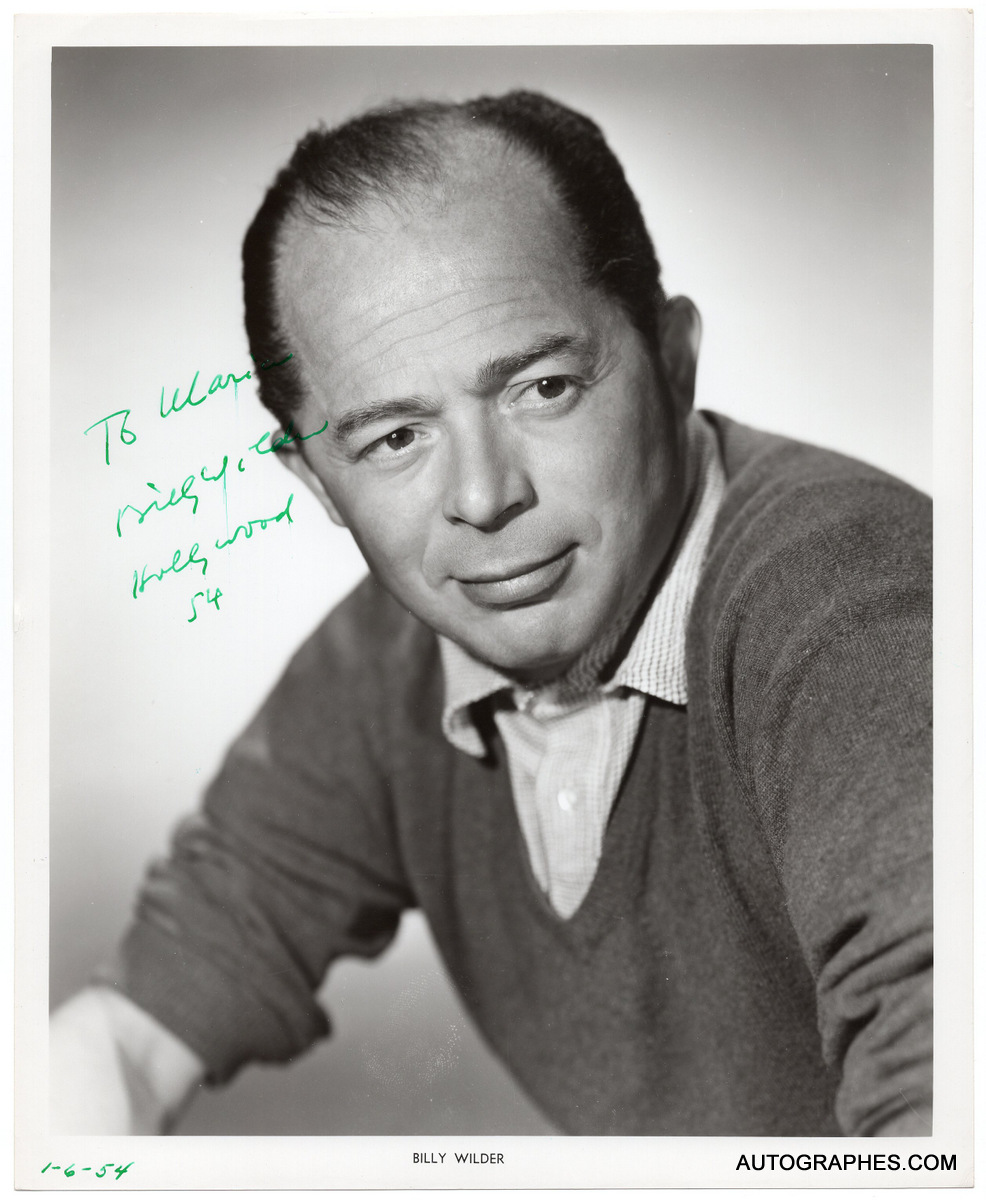 photographie-dedicace-autographe-billy-wilder-hollywood-1954