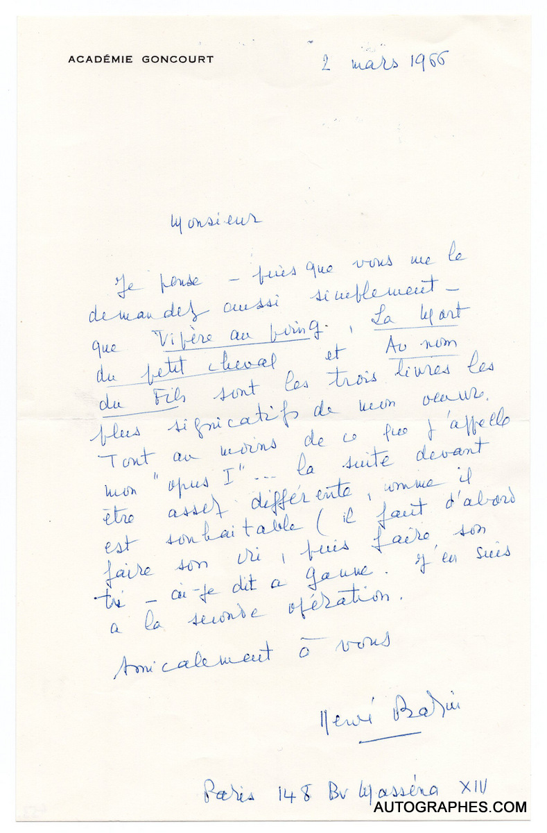 lettre-autographe-signee-herve-bazin-2-mars-1966
