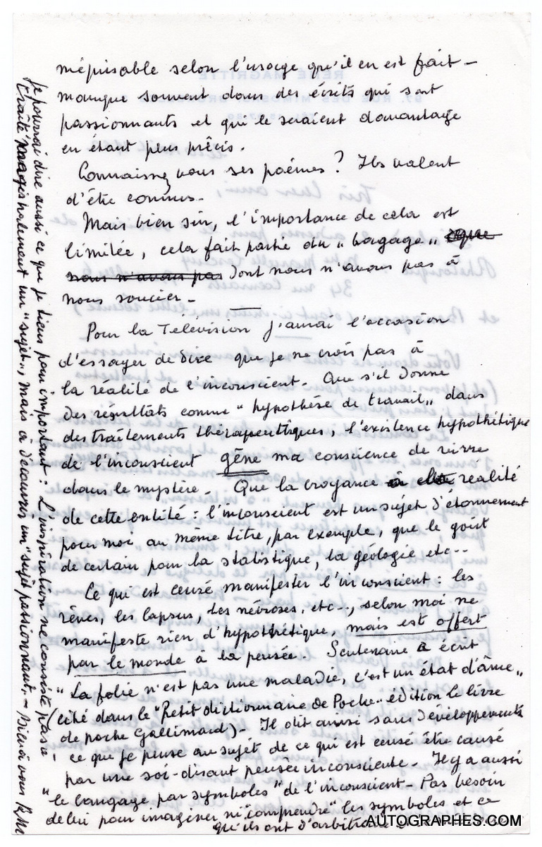 Camille PISSARRO - Lettre autographe signée à son fils Félix. Rouen 1896