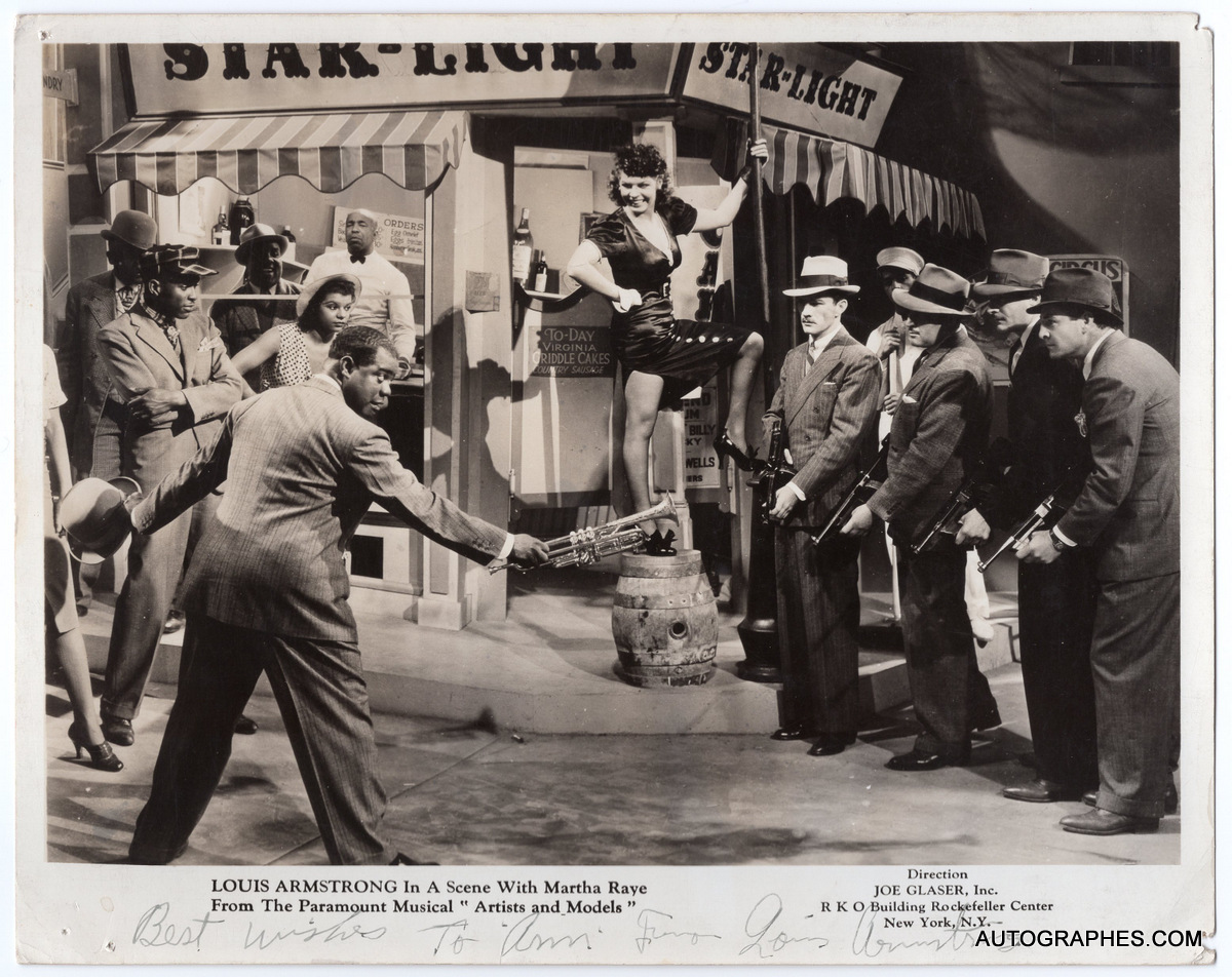 photographie-dedicace-autographe-louis-armstrong-Artists-and-Models