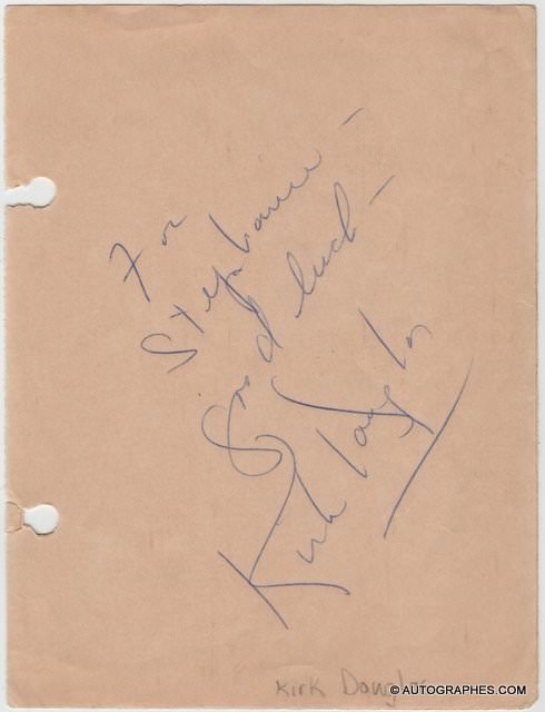 Kirk DOUGLAS - Signature autographe