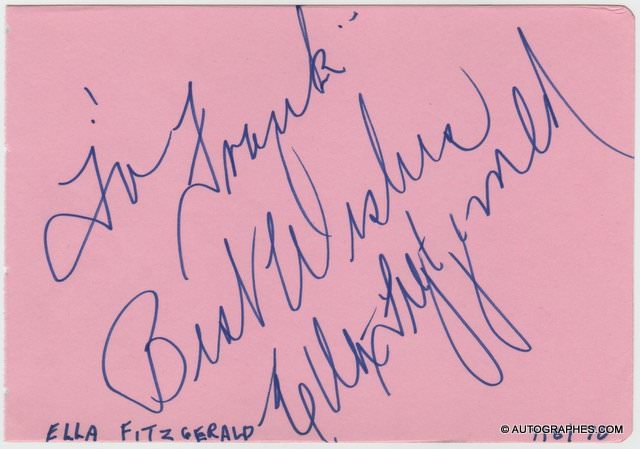 Ella FITZGERALD - Dédicace autographe signée (1970)