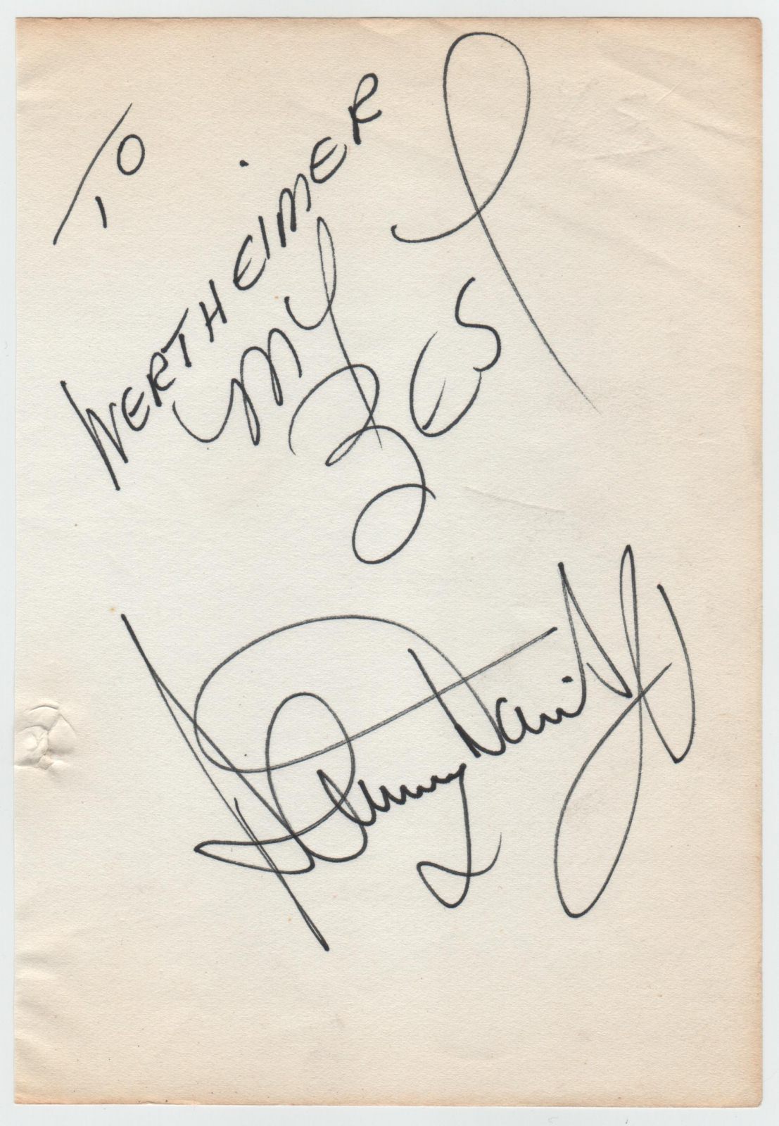 Sammy DAVIS JR - Dédicace autographe signée (Rat Pack)