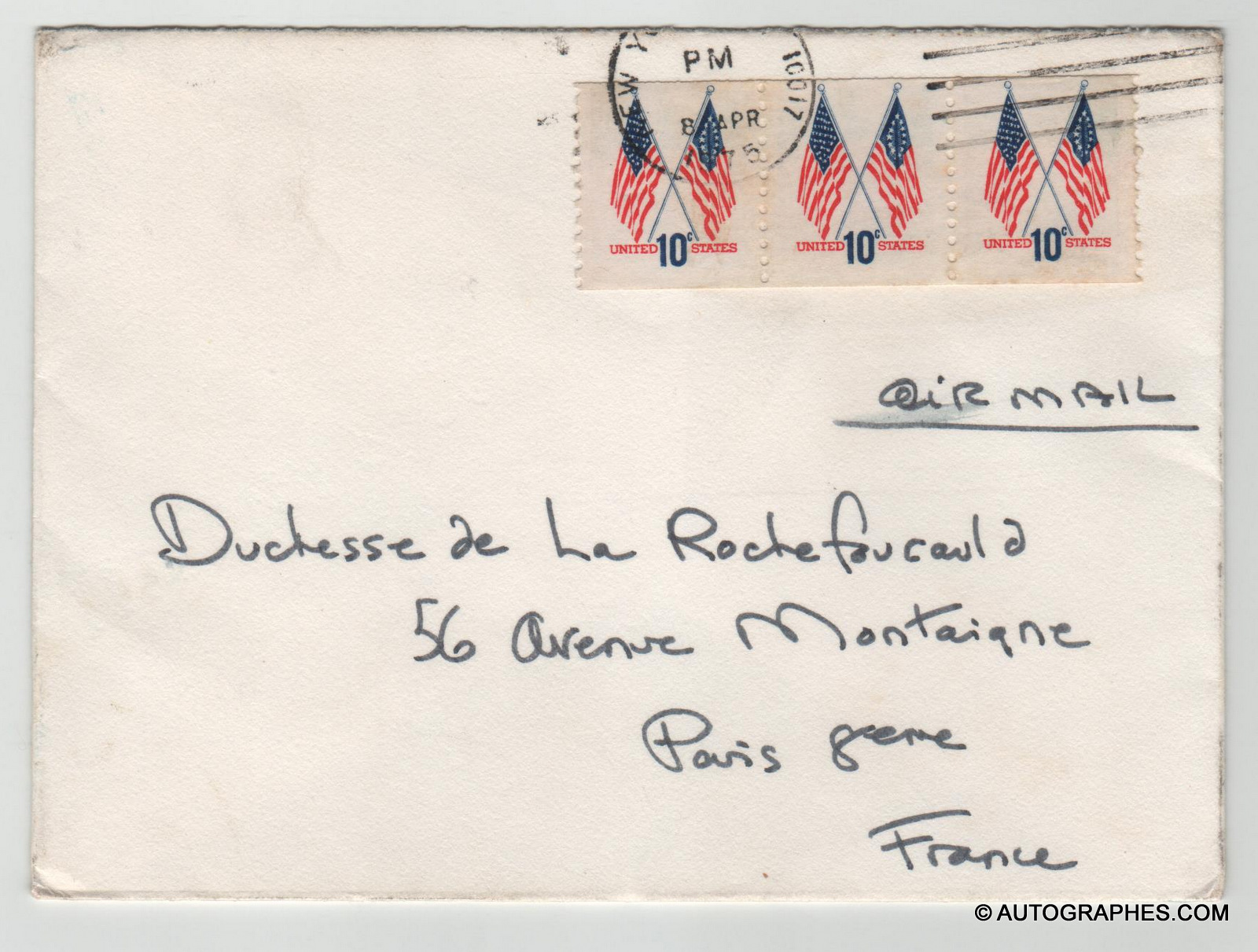 enveloppe-autographe-signée-Jacqueline-Kennedy-Jackie-Onassis-1