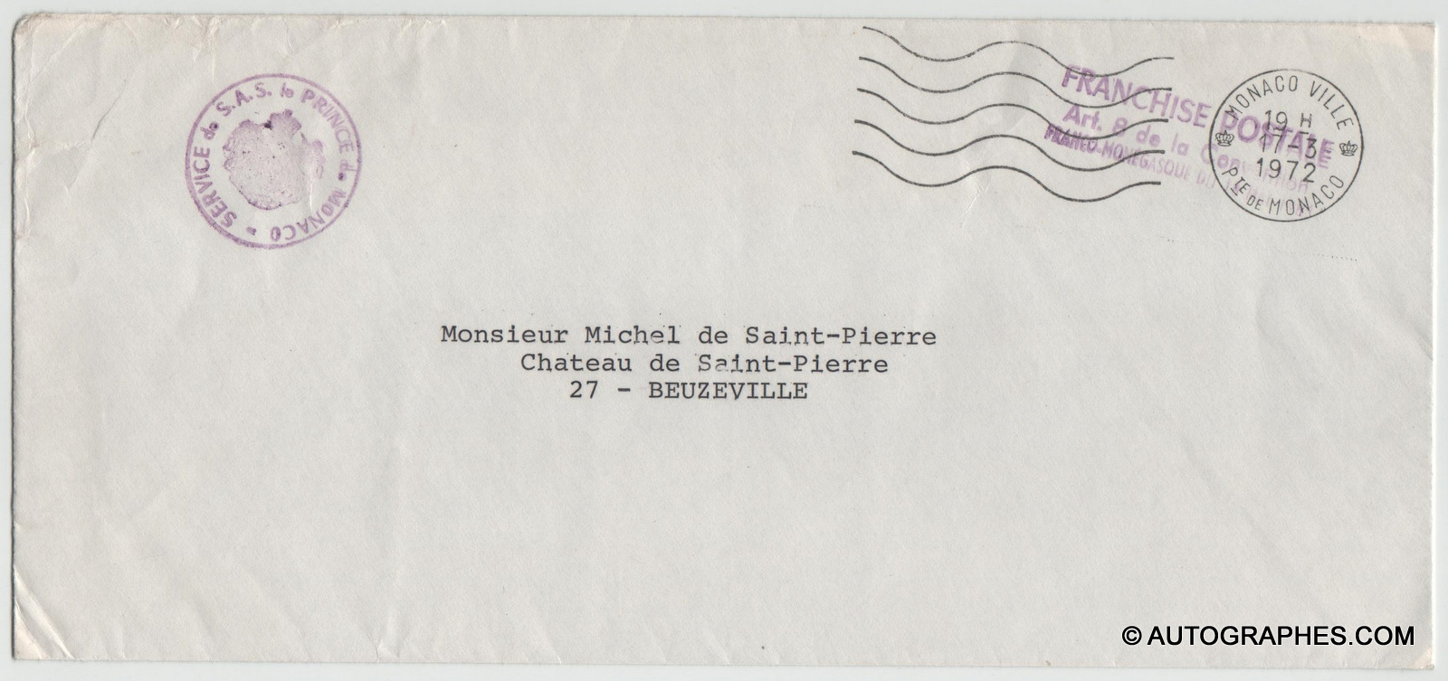 enveloppe-dactylographiee-princesse-grace-de-monaco-1972-1