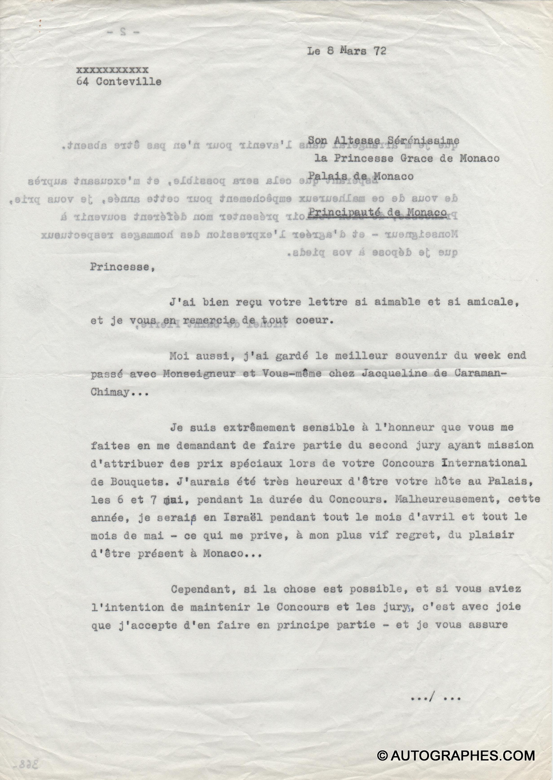 lettre-dactylographiee-michel-de-saint-pierre-princesse-grace-de-monaco-1972