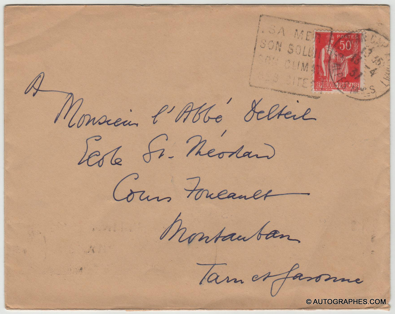 enveloppe-autographe-somerset-maugham-theatre-1935