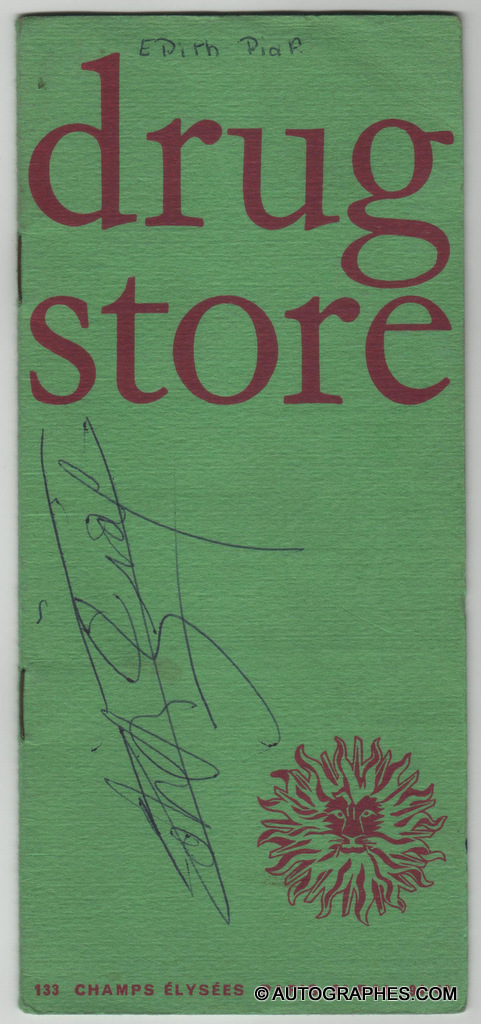 Menu-Drugstore-Publicis-signature-autographe-Edith-Piaf-1