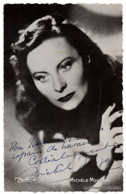 Michèle MORGAN - Photographie dédicacée et signée pour un ami (années 40)