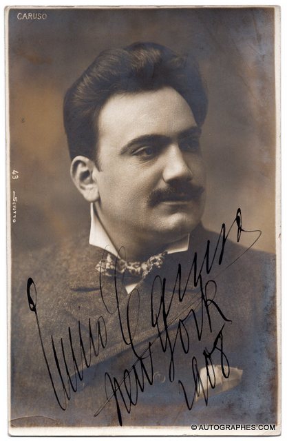 Enrico CARUSO - Portrait photographique signé (New York / 1908)