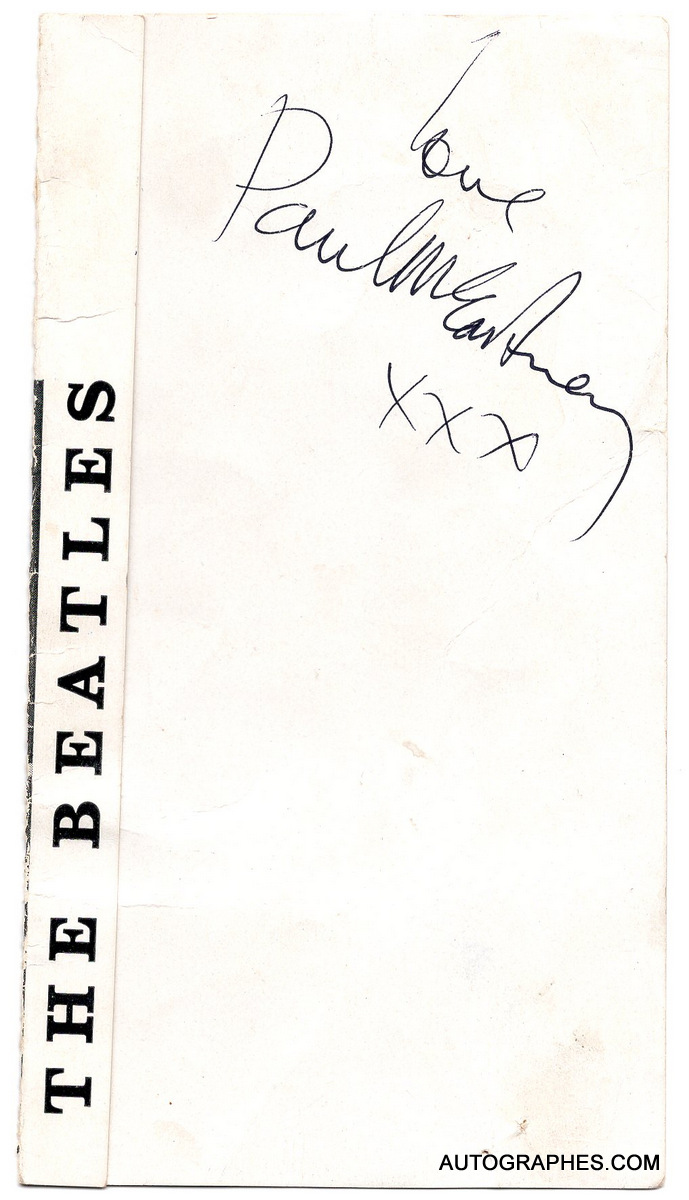 Paul McCARTNEY - Signature autographe sur carte Parlophone THE BEATLES (1963)