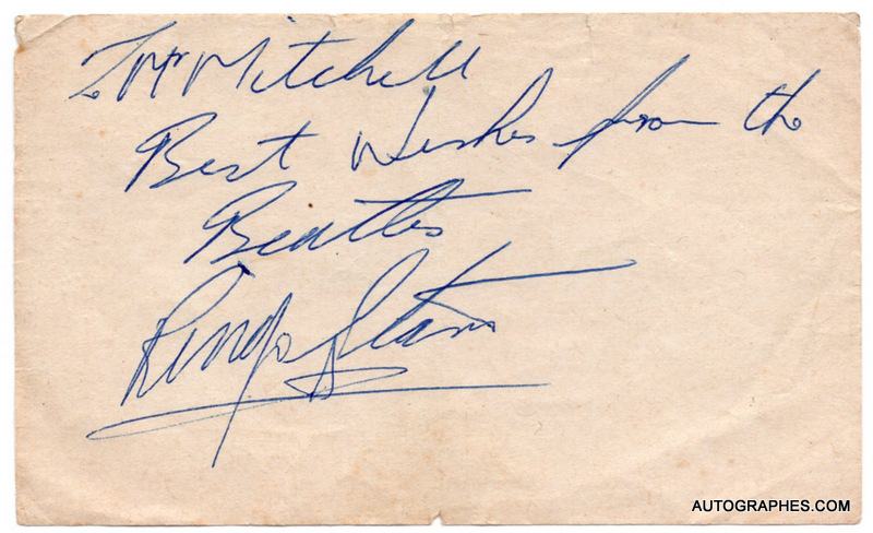 Ringo STARR - Dédicace autographe signée (époque BEATLES)