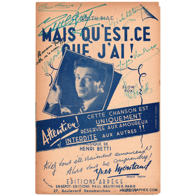 signatures-autographe-edith-piaf-montand-mais-qu-est-ce-que-j-ai