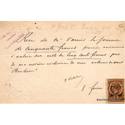 recu-leon-vanier-signature-autographe-paul-verlaine-recueil-bonheur