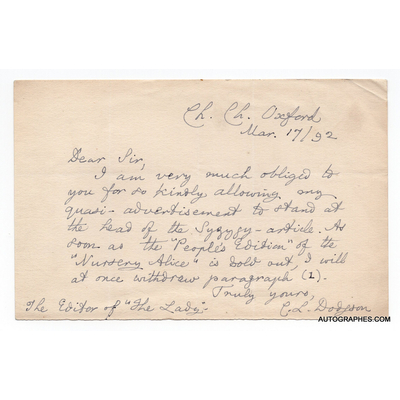 lettre-autographe-signée-de-lewis-carroll-17 mars-1892