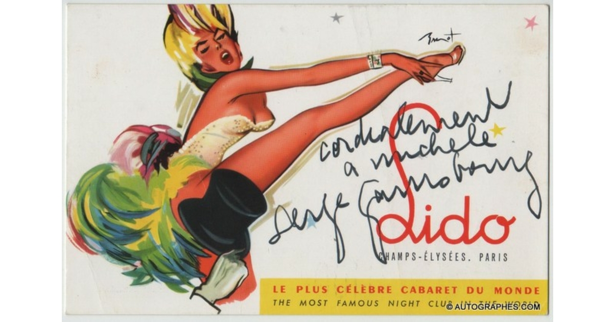 Deux cartes postales Cabaret Lido Paris, signé Brenot Deux cartes postales Cabaret Lido Paris, signé Brenot