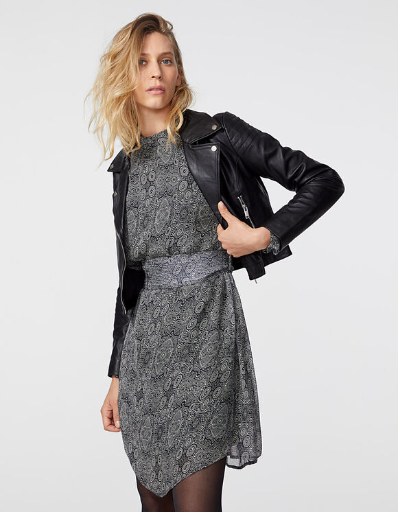 Viscose Combinaison Ikks Noire Pantalon De Tailleur Noir Ajusté