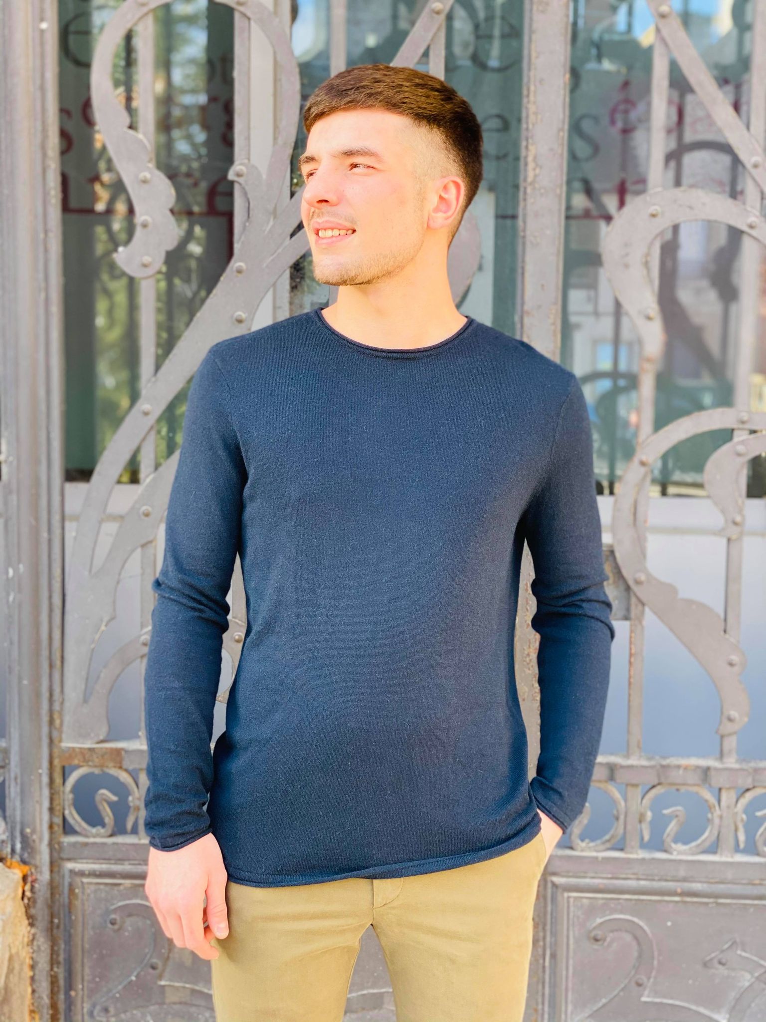 PLW2998H PULL RDC AVEC COURDIERE NAVY 1