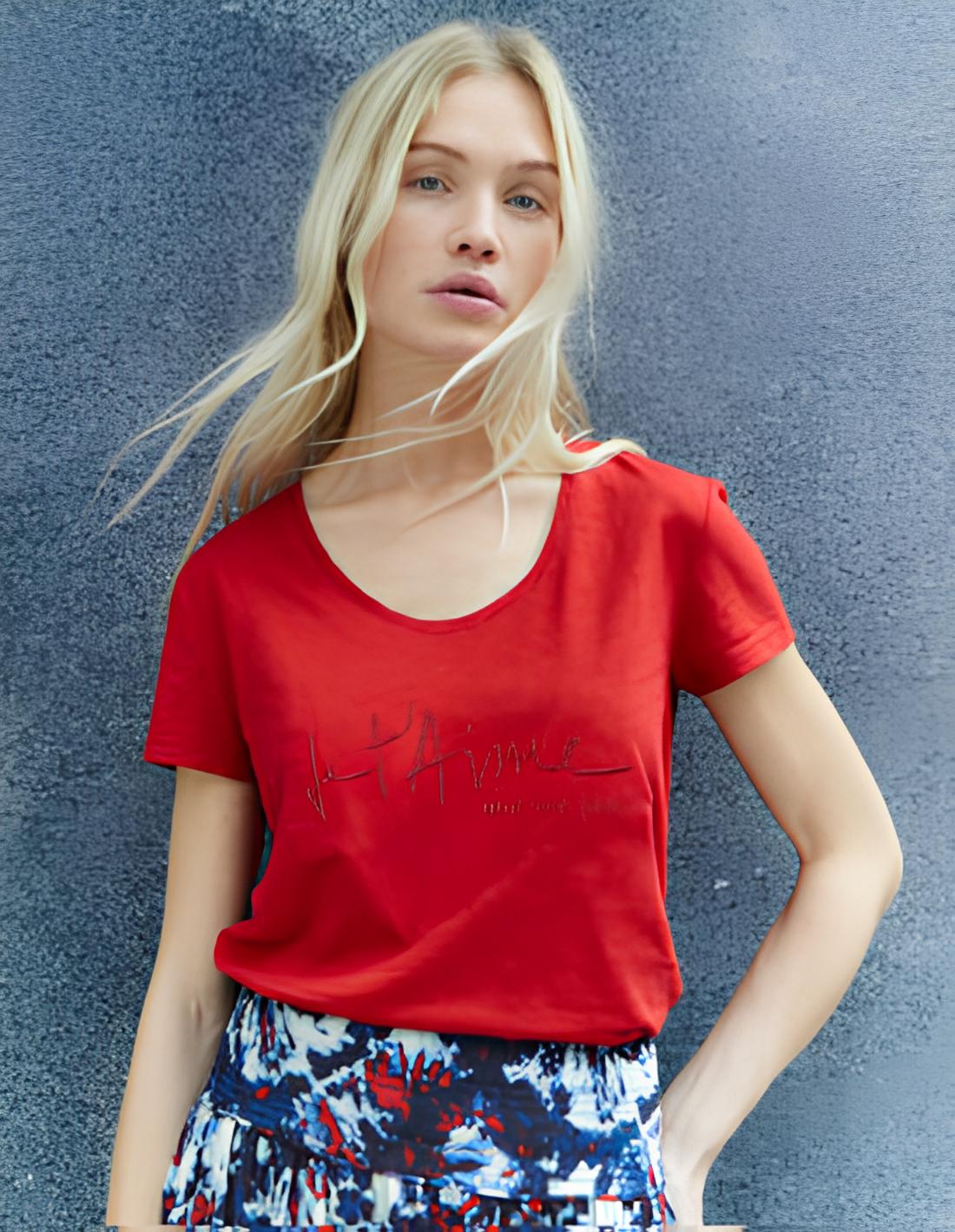 tee-shirt Rouge passion d'IKKS WOMEN