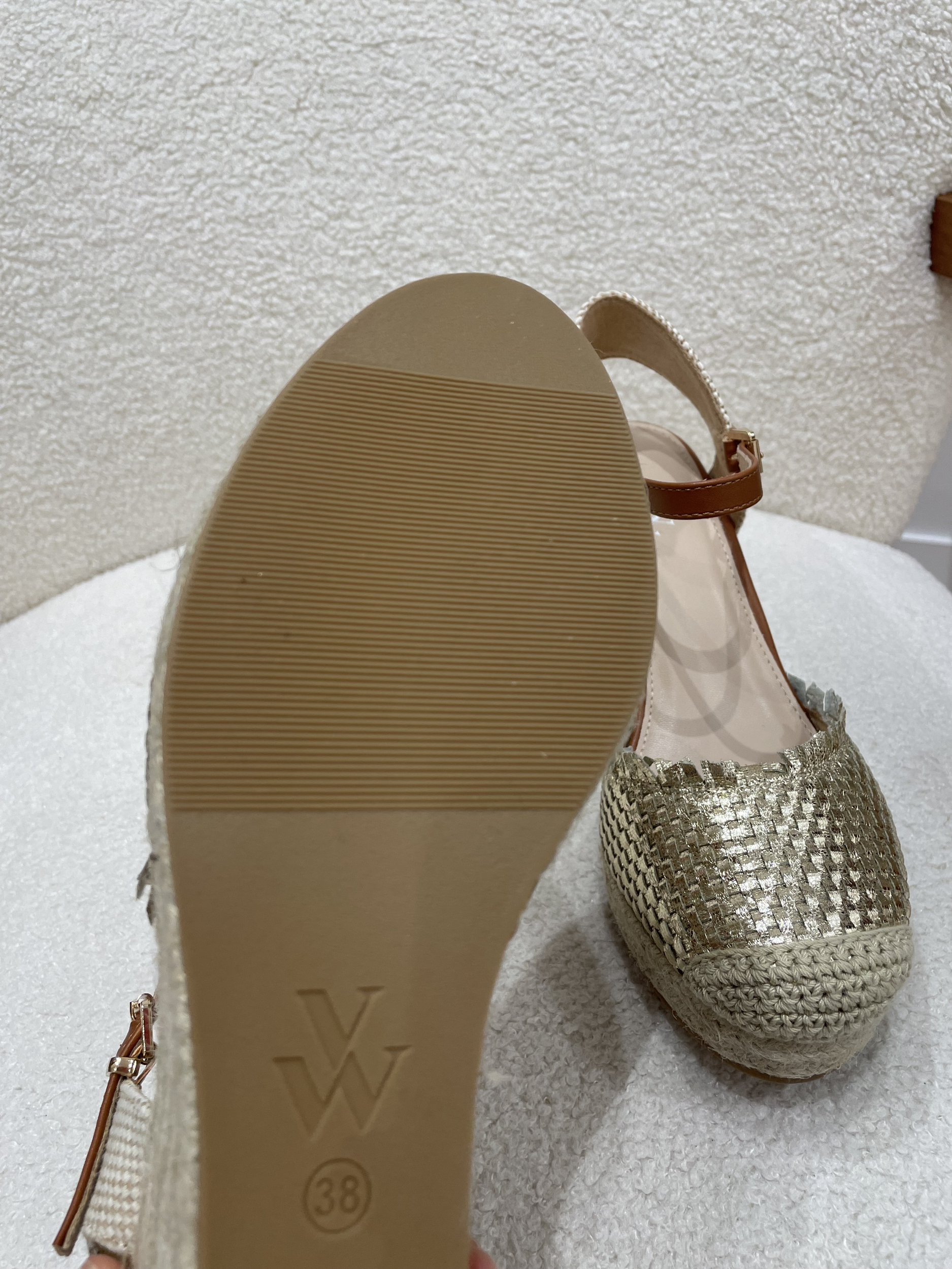 Wu Espadrilles Vanessa Wu Destockage Compensées Nadine Or VANESSA WU