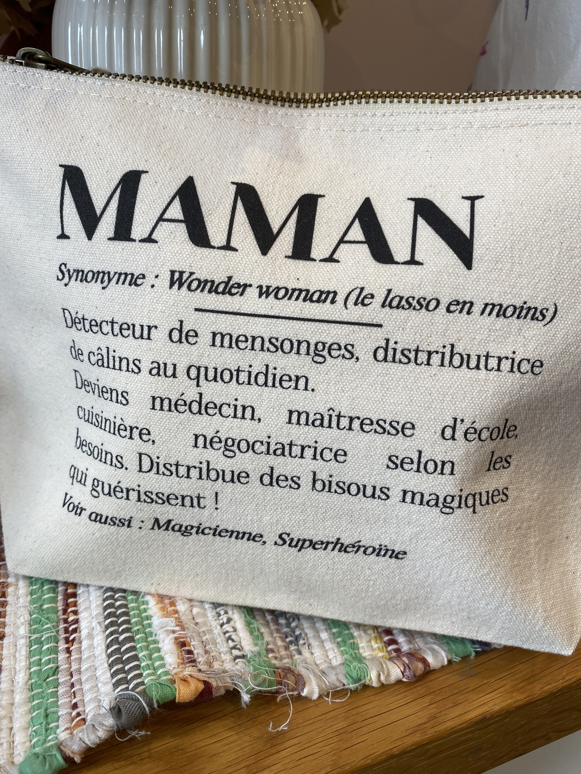 Pochette Maman définition Ecru OURSON CALIN Accessoires