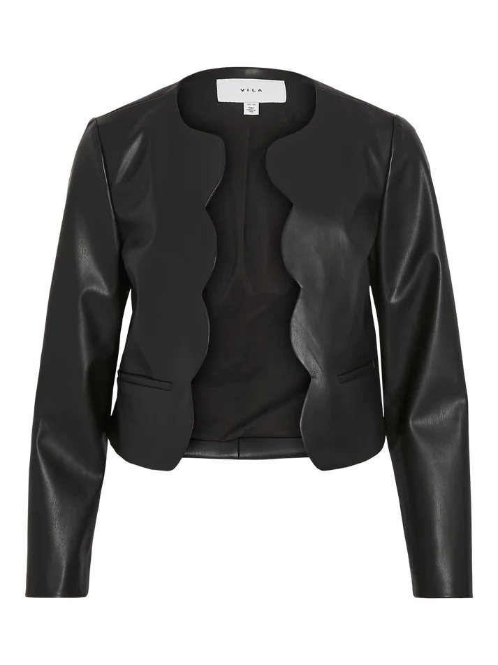 Veste en cuir Videde Noir VILA Nouvelle collection Femme Vestes Blazers Lora