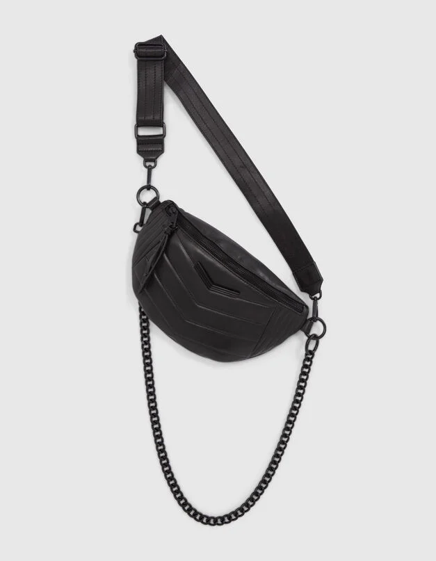 Sac banane en cuir Noir IKKS BAGS Accessoires FEMME