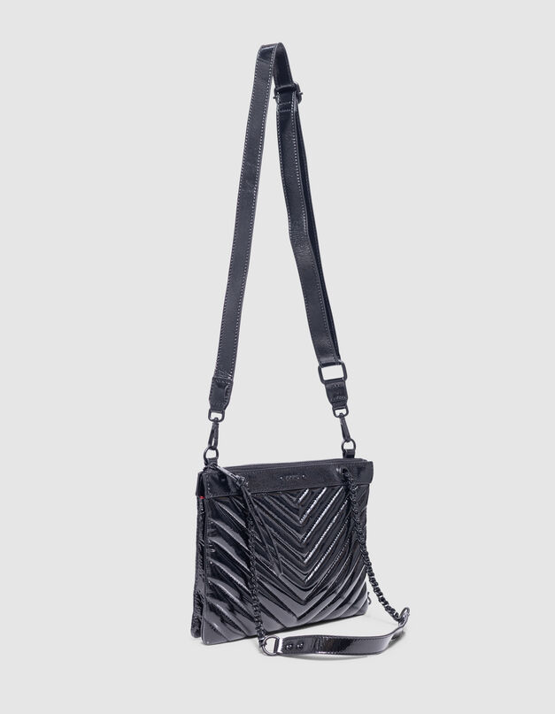 Sac pochette en cuir verni Noir IKKS BAGS Accessoires FEMME